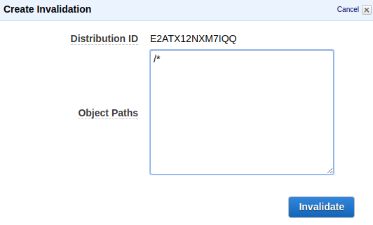 Creating a CloudFront invalidation