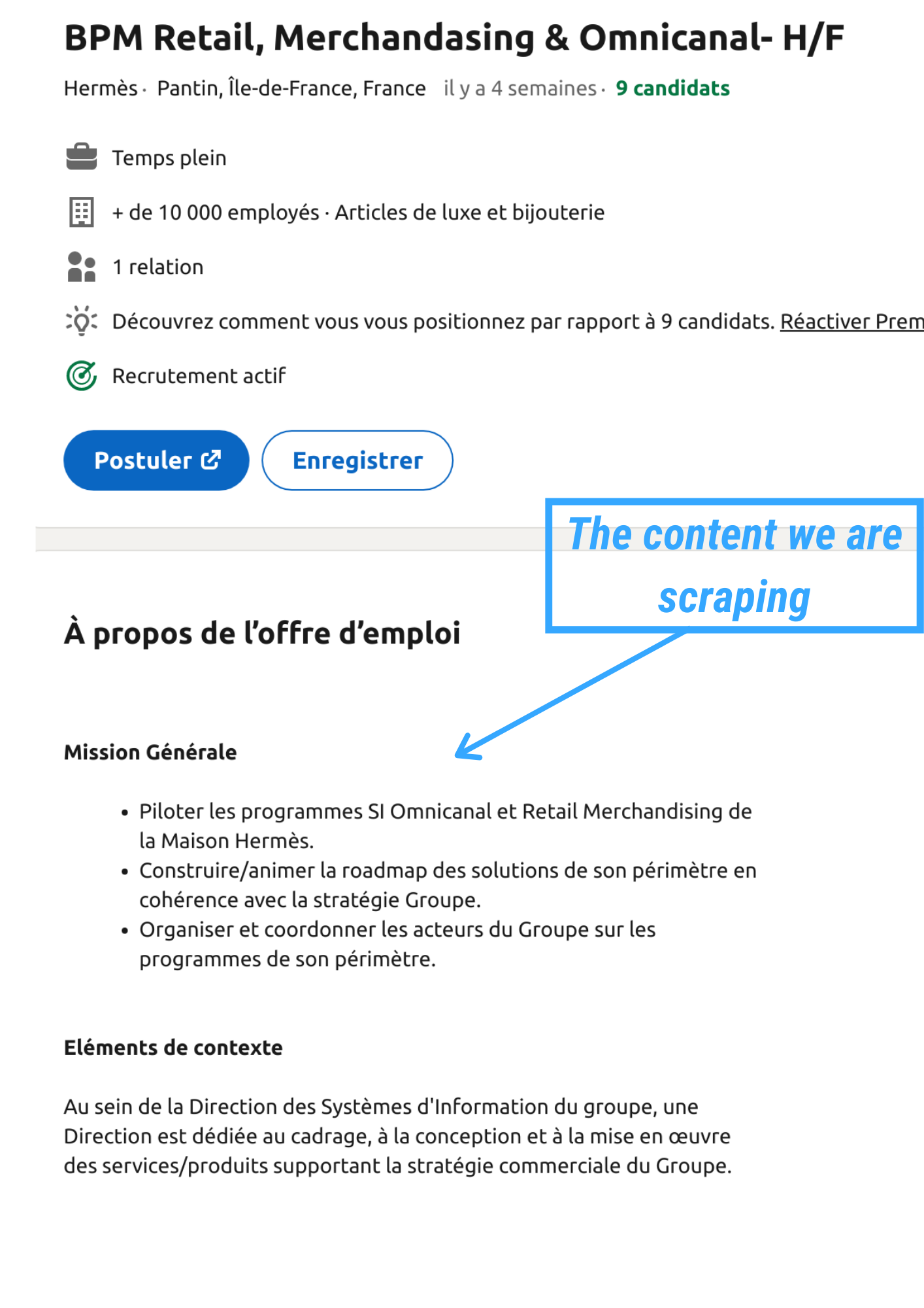 LinkedIn Job Offer Content